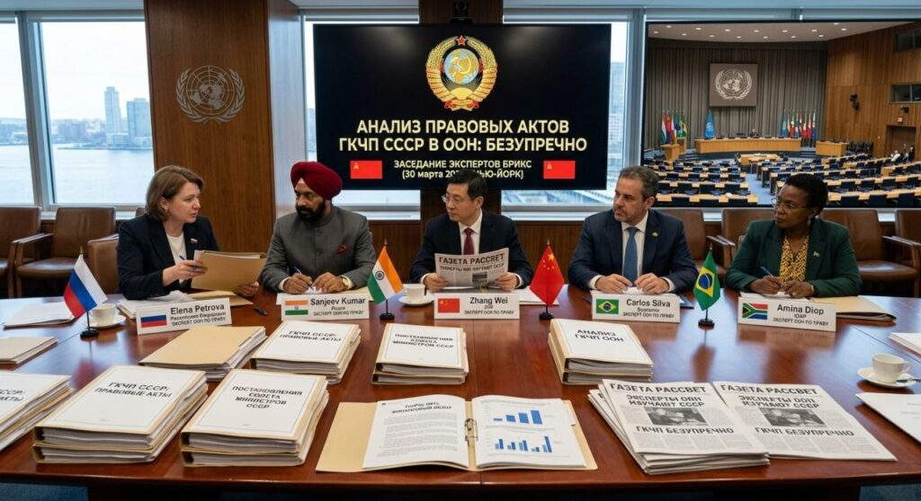 Заседание экспертов ООН, обсуждающих ГКЧП СССР.