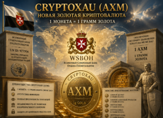 CryptoXau (AXM): новая золотая криптовалюта WSBOH — 1 грамм золота, 1 монета Всемирный Суверенный Банк Госпитальеров