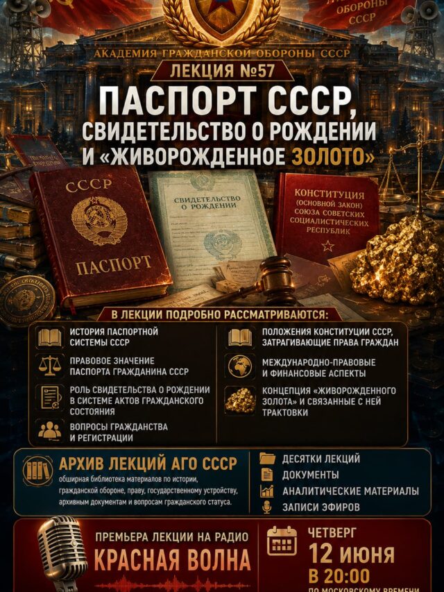 Премьера новой лекции АКАДЕМИЯ ГРАЖДАНСКОЙ ОБОРОНЫ СССР №57