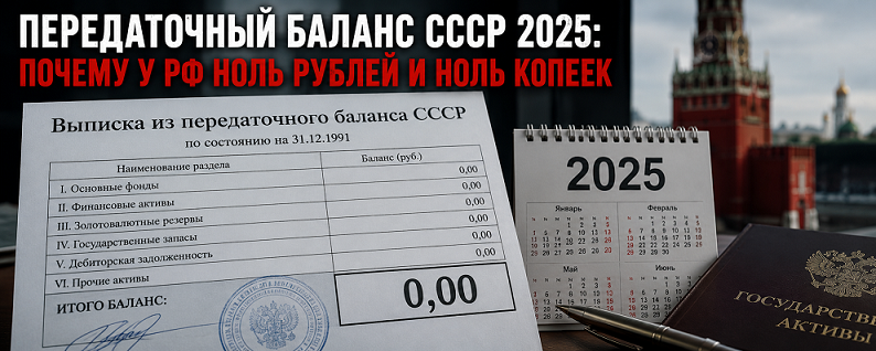 Передаточный баланс СССР 2025: у РФ ноль рублей и ноль копеек Передаточный баланс СССР 2025: у РФ ноль рублей и ноль копеек