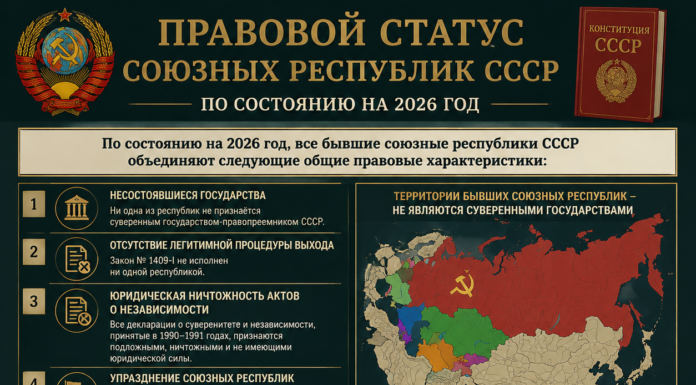 Правовой статус союзных республик на 2026 год. К чему привёл их незаконный выход из состава СССР. правовой статус союзных республик