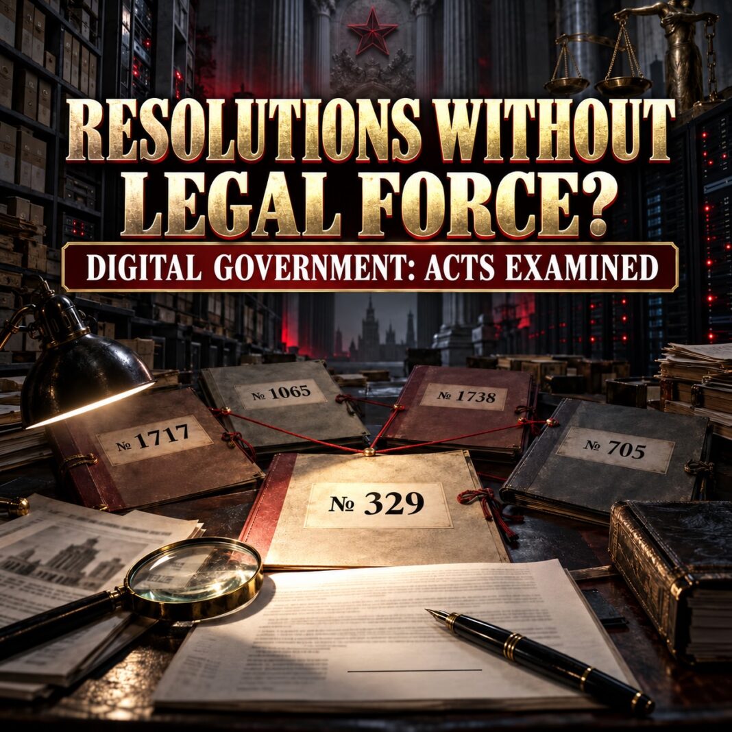 Void Acts of the Digital Government: A Legal Assessment of Resolutions No. 329, No. 1717, No. 1065, No. 1738 and No. 705 — English cover Void Acts of the Digital Government: A Legal Assessment of Resolutions No. 329, No. 1717, No. 1065, No. 1738 and No. 705